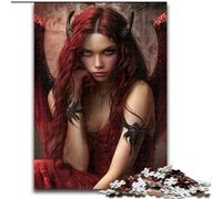 Puzzles for Adults Teens 1000 Pieces Beautiful Lady Demon with Wings, Suitable for People Aged 14 And Above Educational Games Secret Santa Gifts (Size 50x75cm)