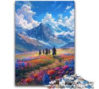 Puzzles for Adults Teens 1000 Pieces Beautiful Mountain Flowers for Age 14 Years And over Beautiful Design GameBeautiful Design Game Great Gift 50x75cm