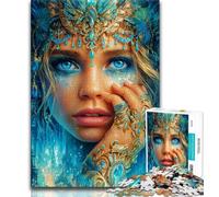 Puzzles for Adults Teens 1000 Pieces Beautiful Woman,Toys Educational Games Stress Relieving Artists Collection,Fine Art (75x50cm)