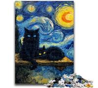 Puzzles for Adults Teens 1000 Pieces Black Cat Art Relax Games Educational Game for Birthday, Chrismas for And Age 14 Years Up 26x38cm