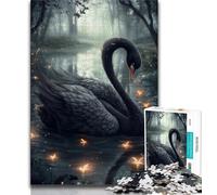 Puzzles for Adults Teens 1000 Pieces Black Swan,Family Game Stress Reliever Difficult Challenge Enhance Love between Couples (38x26cm)