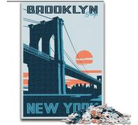 Puzzles for Adults Teens 1000 Pieces Brooklyn Cityscape,Educational Stress Relief Toy for Is Ideal As A Gift for The Whole Family 50x75cm