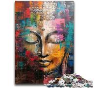 Puzzles for Adults Teens 1000 Pieces Buddha Graffiti Stress Reliever Difficult Challenge Is Ideal As Gifts for The Whole Family 26x38cm