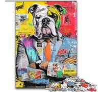 Puzzles for Adults Teens 1000 Pieces Bulldog Doodle, Suitable for Ages 14 And Up Home Educational Games DIY Toys Artwork Gift (Size 26x38cm)