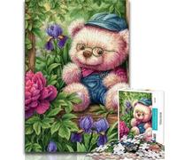 Puzzles for Adults Teens 1000 Pieces Cartoon Teddy Bear,Challenging To Complete But Fun And Humorous Birthday Present,Gifts,Wall Art 38x26cm
