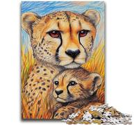 Puzzles for Adults Teens 1000 Pieces Cheetah Oil Painting Puzzles for Teenagers,Fun Games Wall Decoration Unique Birthday And Xmas Gifts (38x26cm)