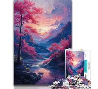 Puzzles for Adults Teens 1000 Pieces Cherry Blossom Scenery 1000 Pieces for Adults,Stress Reliever Staycation Kill Time Parent-child Interaction (size 75x50cm)