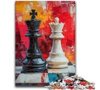 Puzzles for Adults Teens 1000 Pieces Chess Oil Painting Challenging Game And Family Play for Is Ideal As A Gift for The Whole Family 26x38cm