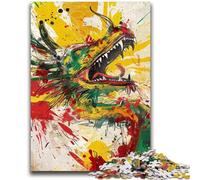 Puzzles for Adults Teens 1000 Pieces Chinese Dragon Oil Painting Stress Reliever Difficult Challenge Is Ideal As Gifts for The Whole Family 50x75cm
