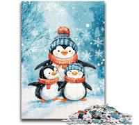 Puzzles for Adults Teens 1000 Pieces Christmas Penguin Stress Reliever Difficult Challenge Deal As Gifts for The Whole Family 50x75cm