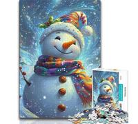 Puzzles for Adults Teens 1000 Pieces Christmas Snowman Teenager Jigsaw,is Ideal As Gifts for The Whole Family Suitable for And 14 (size 38x26cm)