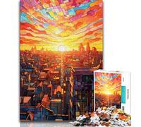 Puzzles for Adults Teens 1000 Pieces Cityscape Colorful Rainbow Teenager Jigsaw,is Ideal As Gifts for The Whole Family Suitable for And 14 (size 75x50cm)