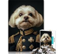 Puzzles for Adults Teens 1000 Pieces Colonel Poodle,Help The Brain Exercise Addictive Toys to Cultivate Patience Perfect Decoration 38x26cm