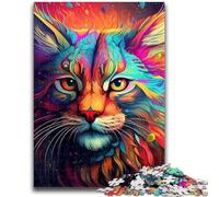 Puzzles for Adults Teens 1000 Pieces Colorful Art Lynx Teenager Jigsaw,Challenging Game for Is Ideal As A Gift for The Whole Family (50x75cm)