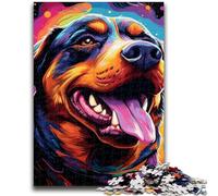 Puzzles for Adults Teens 1000 Pieces Colorful Art Rottweiler Teenager Jigsaw,Challenging Game for Is Ideal As A Gift for The Whole Family (50x75cm)