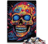 Puzzles for Adults Teens 1000 Pieces Colorful Art Skull Teenager Jigsaw,Challenging Game for Is Ideal As A Gift for The Whole Family (26x38cm)