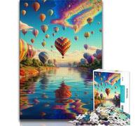 Puzzles for Adults Teens 1000 Pieces Colorful Hot Air Balloons,Educational Stress Relief Toy for Is Ideal As A Gift for The Whole Family (75x50cm)