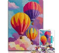 Puzzles for Adults Teens 1000 Pieces Colorful Hot Air Balloons Teenager Puzzles,Educational Games Home Decoration Suitable for Desktop Decoration 38x26cm