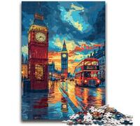 Puzzles for Adults Teens 1000 Pieces Colorful London Big Ben for Age 14 Years And over Decompressing Intellectual Educational Toy Great Gift 38x26cm