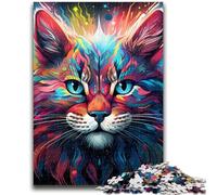 Puzzles for Adults Teens 1000 Pieces Colorful Lynx 1000 Piece Puzzle,Educational Stress Relief Toy Gifts for Friends And Family (50x75cm)