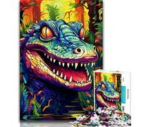 Puzzles for Adults Teens 1000 Pieces Colorful Nile Crocodiles,for Educational Game Challenge Toy Birthday Present,Gifts,Wall Art (38x26cm)
