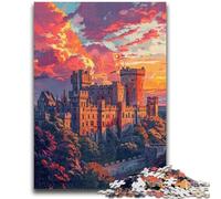 Puzzles for Adults Teens 1000 Pieces Colorful Warwick Castle Adult Jigsaw,Challenging Family Activity Games DIY Toy for Home Wall Decor Gifts (38x26cm)