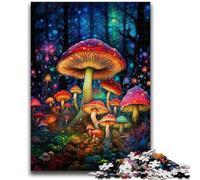 Puzzles for Adults Teens 1000 Pieces Colourful Mushroom Art for Age 14 Years And over Beautiful Design GameBeautiful Design Game Great Gift 26x38cm