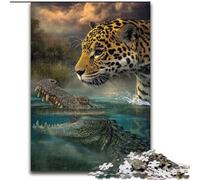 Puzzles for Adults Teens 1000 Pieces Crocodile And Leopard, Learning Educational Is Ideal As A Gift for The Whole Family (Size 50x75cm)