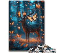 Puzzles for Adults Teens 1000 Pieces Deer And Butterflies 1000 Piece Jigsaw,Perfect for Game Nights, Colorful Toy for Home Gift (38x26cm)