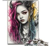 Puzzles for Adults Teens 1000 Pieces Devil Girl, Game Toys Every Piece Is Unique - Challenging Family Fun Game for for Age 14 (Size 50x75cm)