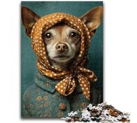 Puzzles for Adults Teens 1000 Pieces Dog Wearing A Turban Stress Reliever Difficult Challenge Is Ideal As Gifts for The Whole Family 50x75cm