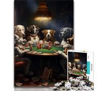 Puzzles for Adults Teens 1000 Pieces Dogs Playing Poker Teenager Jigsaw,Challenging Game for Is Ideal As A Gift for The Whole Family 38x26cm