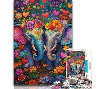 Puzzles for Adults Teens 1000 Pieces Elephant Couple,Help The Brain Exercise Addictive Toys to Cultivate Patience Artists Collection,Fine Art (75x50cm)