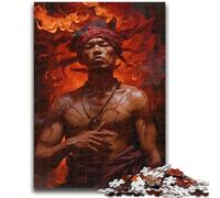 Puzzles for Adults Teens 1000 Pieces Epic Fantasy Fire Mage Red Family Fun for Is Ideal As A Gift for The Whole Family for And Age 14 Years Up 26x38cm