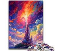 Puzzles for Adults Teens 1000 Pieces Fantasy Castle The Island Stress Reliever Difficult Challenge Deal As Gifts for The Whole Family 26x38cm