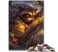 Puzzles for Adults Teens 1000 Pieces Fantasy Raccoon, Toys Educational Games Stress Relieving Enhance Love between Couples 50X75CM