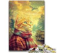 Puzzles for Adults Teens 1000 Pieces Farm Cat Educational Stress Relief Toy Parent-child Interaction for And Age 14 50x75cm
