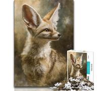 Puzzles for Adults Teens 1000 Pieces Fennec Fox, Educational Family Game,with Fully Interlocking Randomly Shaped Pieces for And 14 Years Old 38x26cm