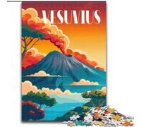 Puzzles for Adults Teens 1000 Pieces Fiery Vesuvius,Educational Stress Relief Toy for Is Ideal As A Gift for The Whole Family 38x26cm