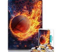 Puzzles for Adults Teens 1000 Pieces Flame Basketball Teenager Jigsaw,is Ideal As Gifts for The Whole Family Suitable for And 14 (size 75x50cm)