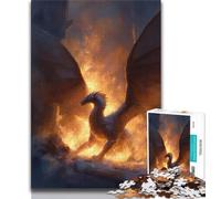 Puzzles for Adults Teens 1000 Pieces Flame Dragon,Family Game Stress Reliever Difficult Challenge Enhance Love between Couples (75x50cm)