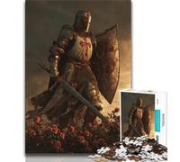 Puzzles for Adults Teens 1000 Pieces Flowers And Knights,Educational Stress Relief Toy for Is Ideal As A Gift for The Whole Family (75x50cm)