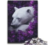 Puzzles for Adults Teens 1000 Pieces Flowers And Polar Bears Family Fun for Is Ideal As A Gift for The Whole Family for And Age 14 Years Up 50x75cm