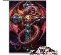 Puzzles for Adults Teens 1000 Pieces Flying Dragon And Sword,Help The Brain Exercise Addictive Toys to Cultivate Patience Perfect Decoration 38x26cm