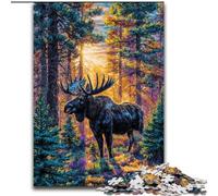 Puzzles for Adults Teens 1000 Pieces Forest Moose Decompressing Intellectual Educational Toy Secret Santa Gifts 50x75cm