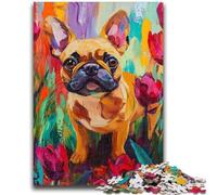 Puzzles for Adults Teens 1000 Pieces French Bulldog 1000 Piece Puzzle,Challenging Game Gifts for Is Ideal As A Gift for The Whole Family (38x26cm)
