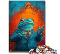 Puzzles for Adults Teens 1000 Pieces Frog in A Suit Stress Reliever Difficult Challenge Is Ideal As Gifts for The Whole Family 26x38cm