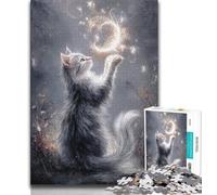Puzzles for Adults Teens 1000 Pieces Galaxy Cat Adult Puzzles,Stress Reliever Difficult Challenge Unique Home Decor And Gifts (size 75x50cm)