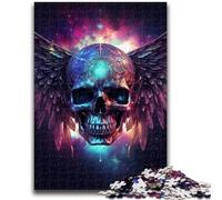 Puzzles for Adults Teens 1000 Pieces Galaxy Skull with Wings Teenager Jigsaw,Challenging Game for Is Ideal As A Gift for The Whole Family (26x38cm)