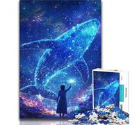 Puzzles for Adults Teens 1000 Pieces Galaxy Whale 1000 Pieces for Adults,Learning Educational Toys Family Games Unique Birthday And Gifts 38x26cm